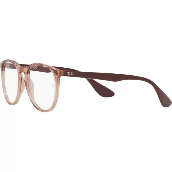 RayBan Womens RX7046 Erika Round Prescription Eyeglass FramesLight BrownDemo Lens