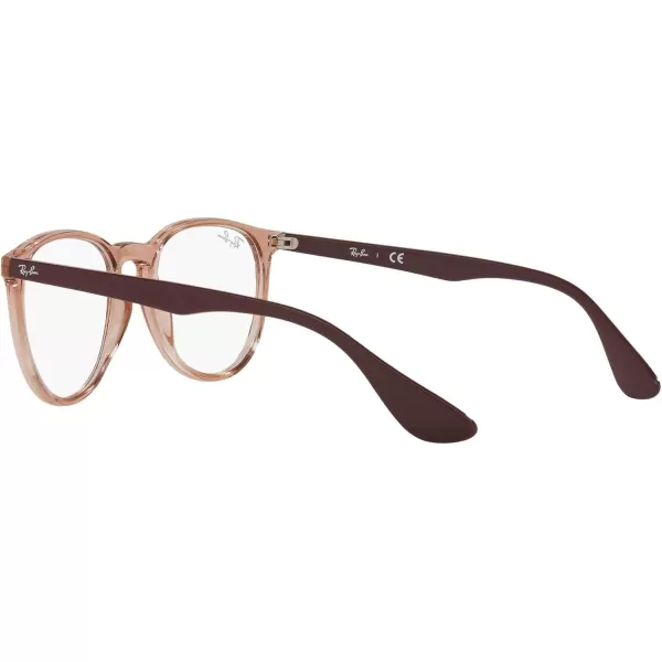 RayBan Womens RX7046 Erika Round Prescription Eyeglass FramesLight BrownDemo Lens