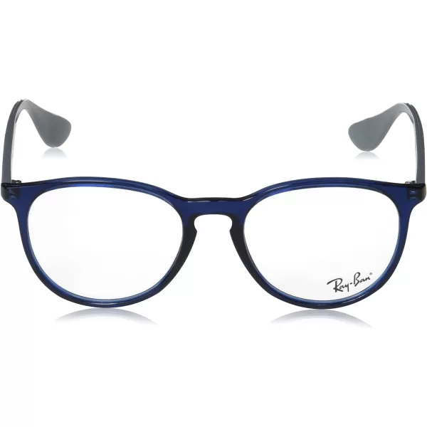 RayBan Womens RX7046 Erika Round Prescription Eyeglass FramesTransparent BlueDemo Lens