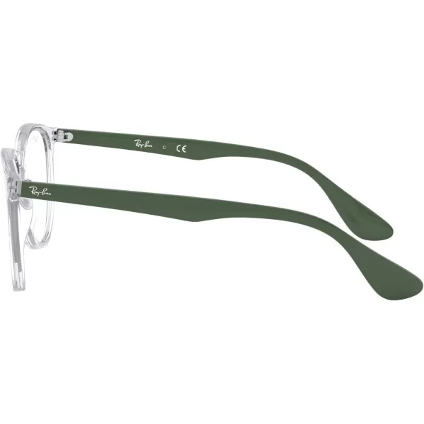 RayBan Womens RX7046 Erika Round Prescription Eyeglass FramesTransparent GreenDemo Lens