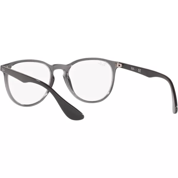 RayBan Womens RX7046 Erika Round Prescription Eyeglass FramesTransparent GreyDemo Lens