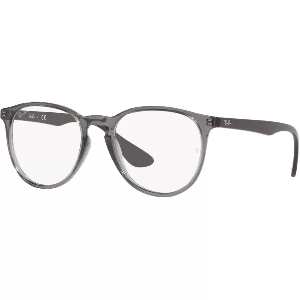 RayBan Womens RX7046 Erika Round Prescription Eyeglass FramesTransparent GreyDemo Lens