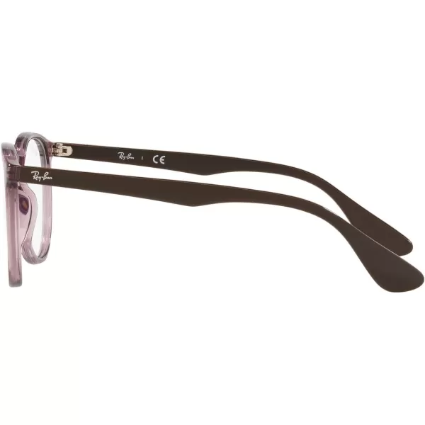 RayBan Womens RX7046 Erika Round Prescription Eyeglass FramesTransparent VioletDemo Lens