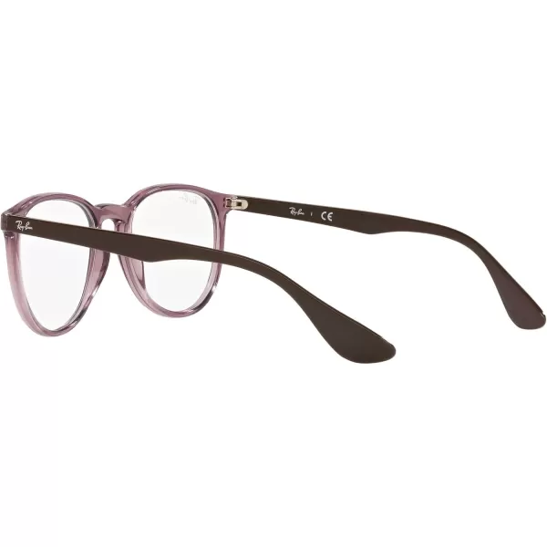 RayBan Womens RX7046 Erika Round Prescription Eyeglass FramesTransparent VioletDemo Lens