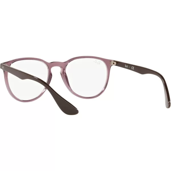 RayBan Womens RX7046 Erika Round Prescription Eyeglass FramesTransparent VioletDemo Lens