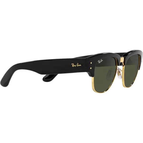 RayBan Womens Rb0316s Mega Clubmaster Square SunglassesBlack on Gold Green