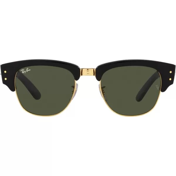 RayBan Womens Rb0316s Mega Clubmaster Square SunglassesBlack on Gold Green