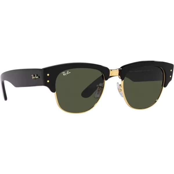 RayBan Womens Rb0316s Mega Clubmaster Square SunglassesBlack on Gold Green