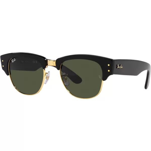 RayBan Womens Rb0316s Mega Clubmaster Square SunglassesBlack on Gold Green