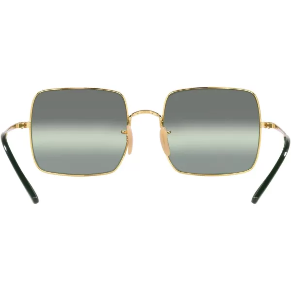 RayBan Womens Rb1971 Square SunglassesGoldGreen Mirrored Polarized