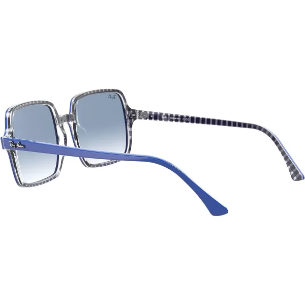 RayBan Womens Rb1973 Square Ii SunglassesBlue on Vichy BlueWhiteClear Gradient Blue