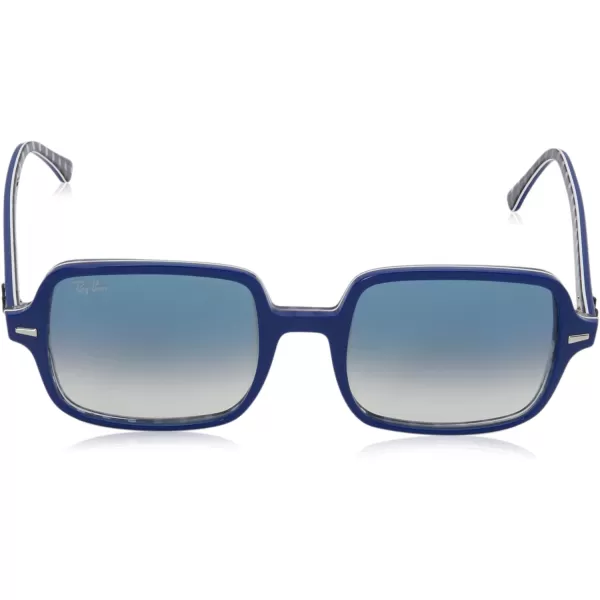 RayBan Womens Rb1973 Square Ii SunglassesBlue on Vichy BlueWhiteClear Gradient Blue