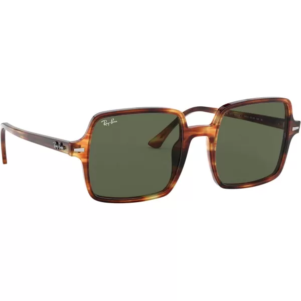 RayBan Womens Rb1973 Square Ii SunglassesStriped HavanaG15 Green