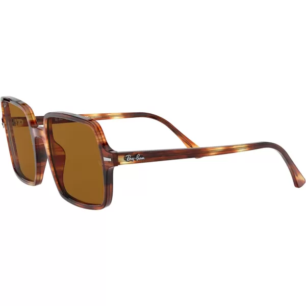 RayBan Womens Rb1973 Square Ii SunglassesStriped HavanaPolarized B15 Brown