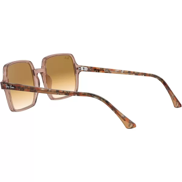 RayBan Womens Rb1973 Square Ii SunglassesTransparent Light BrownClear Gradient Brown