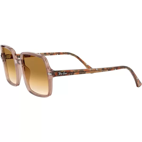 RayBan Womens Rb1973 Square Ii SunglassesTransparent Light BrownClear Gradient Brown