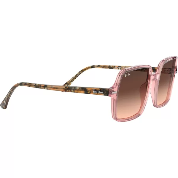 RayBan Womens Rb1973 Square Ii SunglassesTransparent PinkPink Gradient Brown