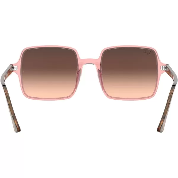 RayBan Womens Rb1973 Square Ii SunglassesTransparent PinkPink Gradient Brown