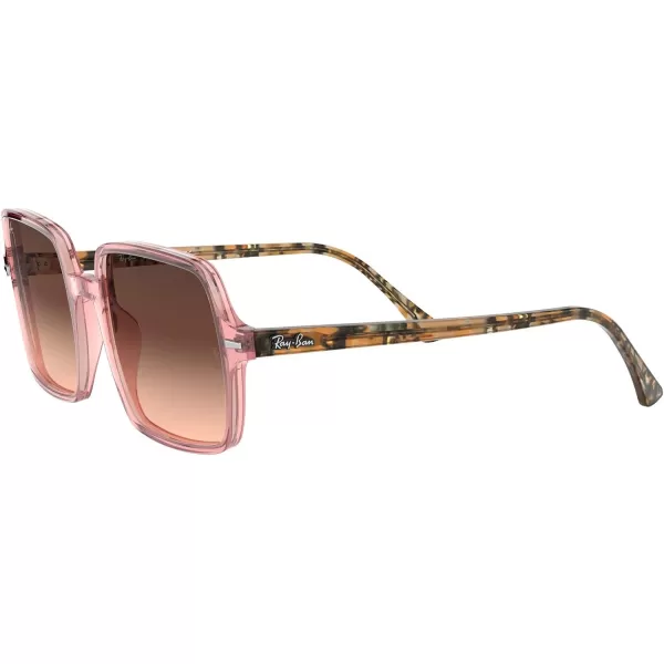 RayBan Womens Rb1973 Square Ii SunglassesTransparent PinkPink Gradient Brown