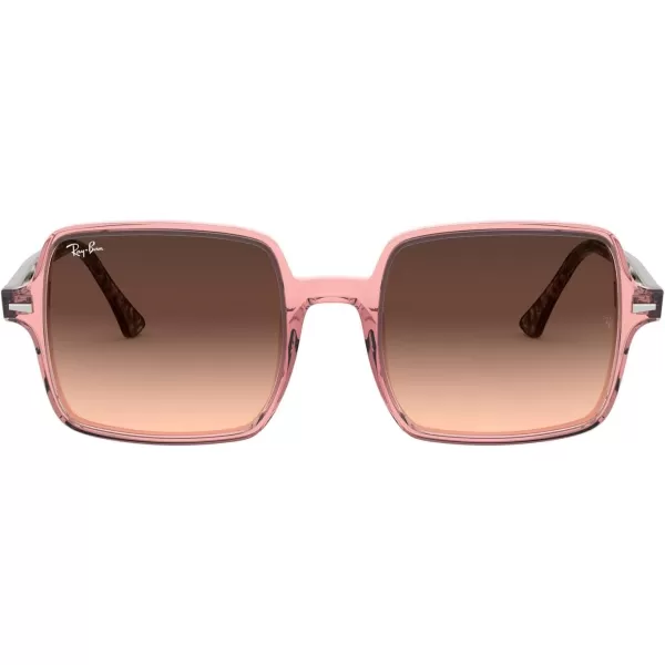 RayBan Womens Rb1973 Square Ii SunglassesTransparent PinkPink Gradient Brown