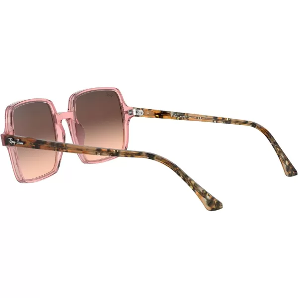 RayBan Womens Rb1973 Square Ii SunglassesTransparent PinkPink Gradient Brown