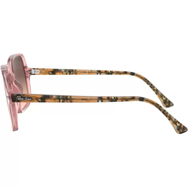 RayBan Womens Rb1973 Square Ii SunglassesTransparent PinkPink Gradient Brown