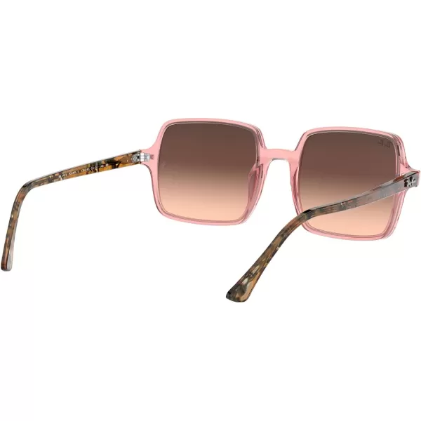 RayBan Womens Rb1973 Square Ii SunglassesTransparent PinkPink Gradient Brown