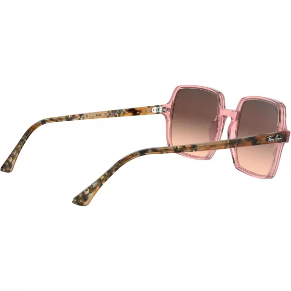 RayBan Womens Rb1973 Square Ii SunglassesTransparent PinkPink Gradient Brown