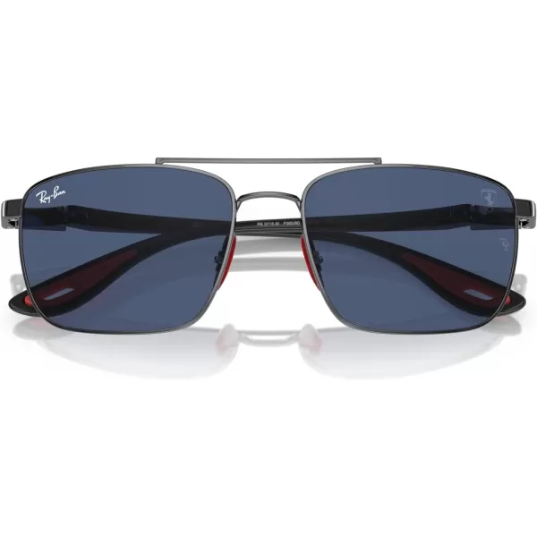 RayBan Womens Rb3715m Scuderia Ferrari Collection Square SunglassesGunmetalDark Blue