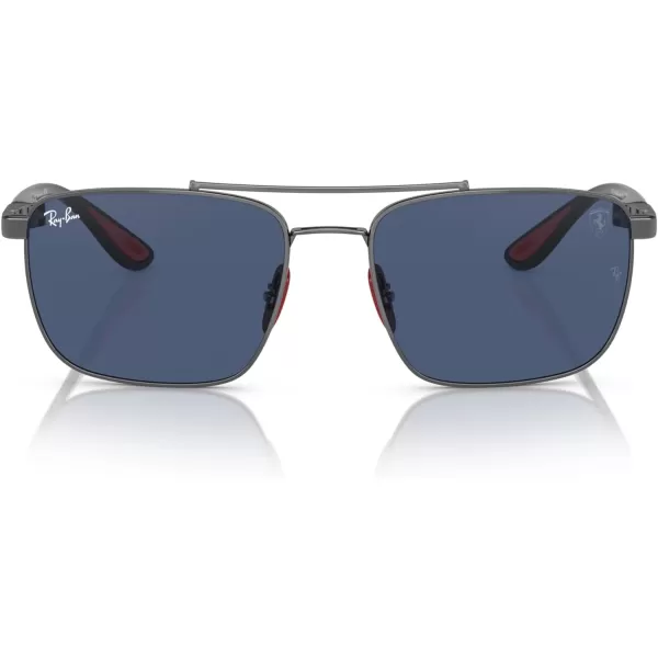 RayBan Womens Rb3715m Scuderia Ferrari Collection Square SunglassesGunmetalDark Blue