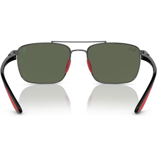 RayBan Womens Rb3715m Scuderia Ferrari Collection Square SunglassesGunmetalDark Green