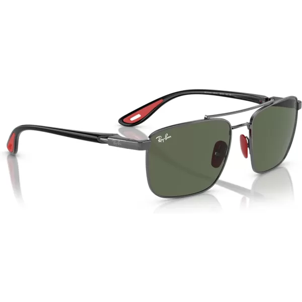 RayBan Womens Rb3715m Scuderia Ferrari Collection Square SunglassesGunmetalDark Green