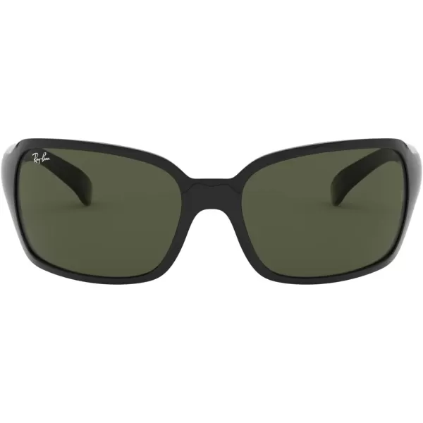 RayBan Womens Rb4068 Square SunglassesBlack FrameGreen G15xlt Lens