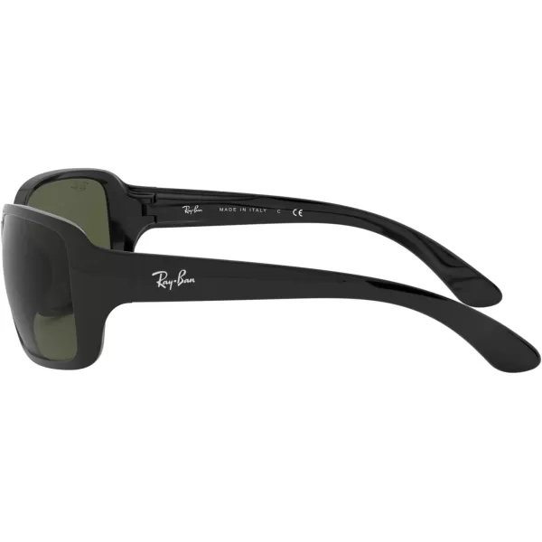 RayBan Womens Rb4068 Square SunglassesBlack FrameGreen G15xlt Lens