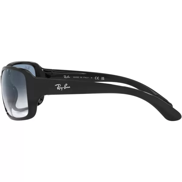 RayBan Womens Rb4068 Square SunglassesBlackClear Gradient Blue