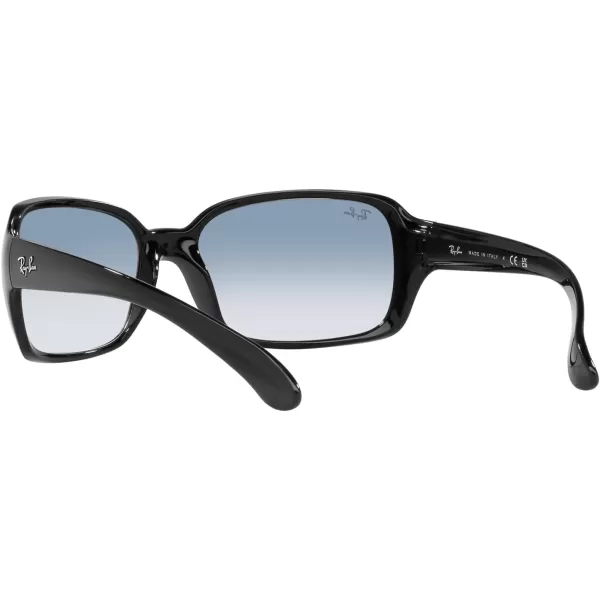RayBan Womens Rb4068 Square SunglassesBlackClear Gradient Blue