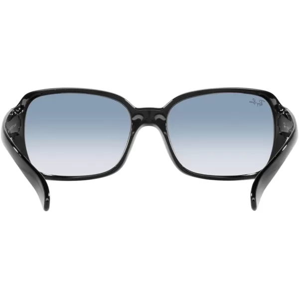 RayBan Womens Rb4068 Square SunglassesBlackClear Gradient Blue