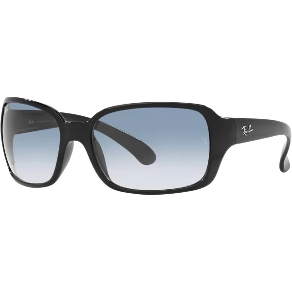 RayBan Womens Rb4068 Square SunglassesBlackClear Gradient Blue