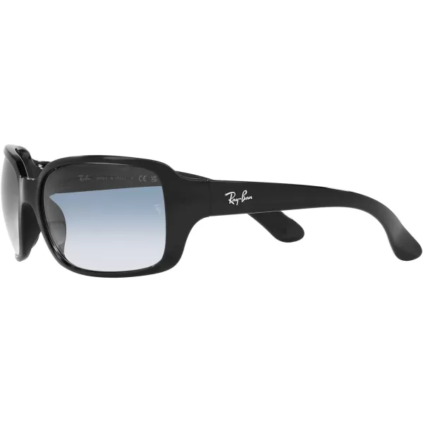 RayBan Womens Rb4068 Square SunglassesBlackClear Gradient Blue