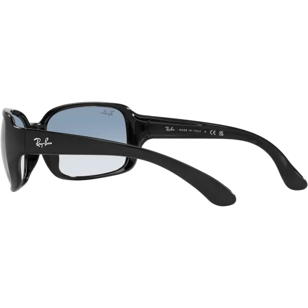 RayBan Womens Rb4068 Square SunglassesBlackClear Gradient Blue