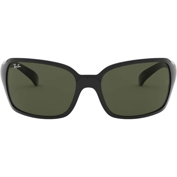 RayBan Womens Rb4068 Square SunglassesBlackG15 Green
