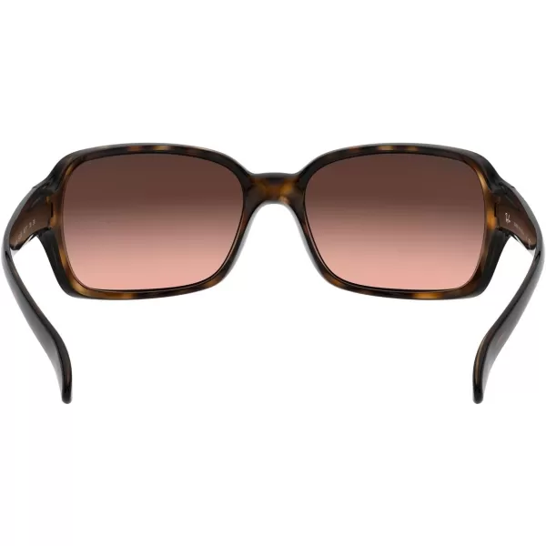 RayBan Womens Rb4068 Square SunglassesHavanaPink Gradient Brown