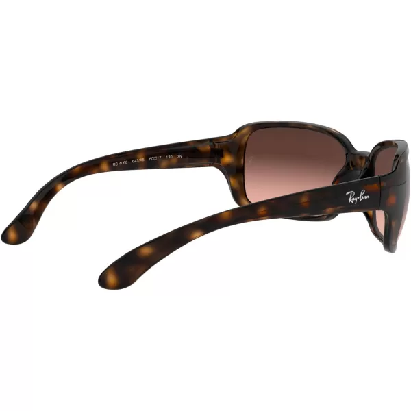 RayBan Womens Rb4068 Square SunglassesHavanaPink Gradient Brown
