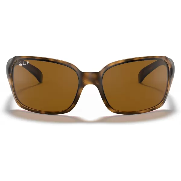 RayBan Womens Rb4068 Square SunglassesHavanaPolarized B15 Brown