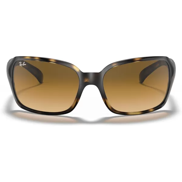 RayBan Womens Rb4068 Square SunglassesLight HavanaClear Gradient Brown