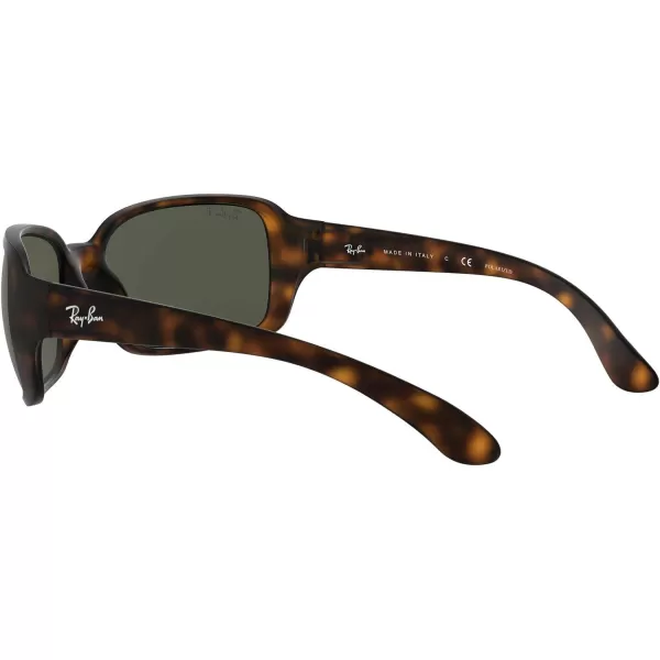 RayBan Womens Rb4068 Square SunglassesMatte HavanaPolarized G15 Green