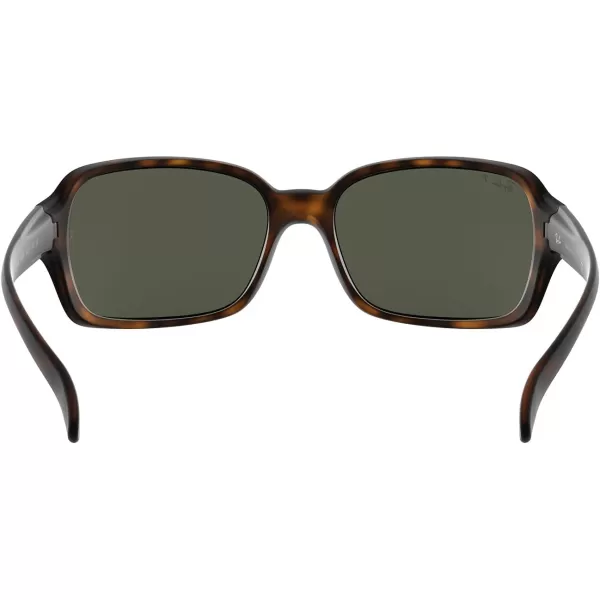 RayBan Womens Rb4068 Square SunglassesMatte HavanaPolarized G15 Green