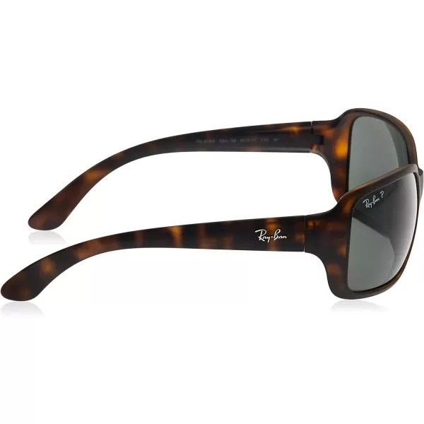 RayBan Womens Rb4068 Square SunglassesMatte HavanaPolarized G15 Green
