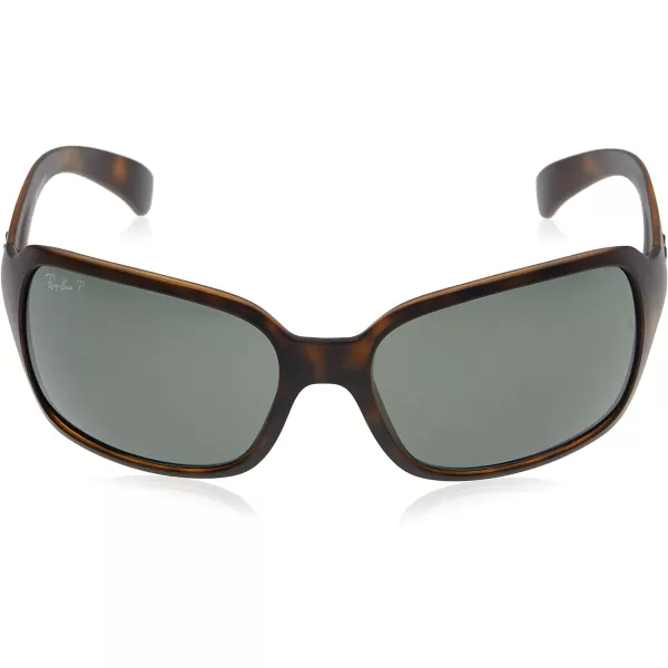 RayBan Womens Rb4068 Square SunglassesMatte HavanaPolarized G15 Green