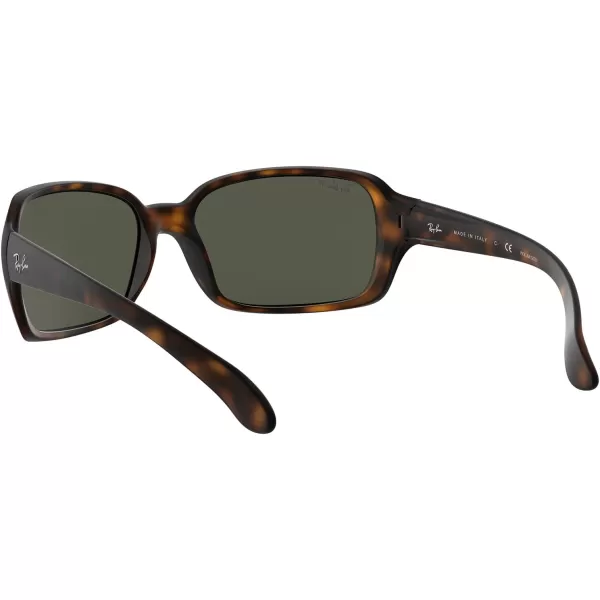 RayBan Womens Rb4068 Square SunglassesMatte HavanaPolarized G15 Green